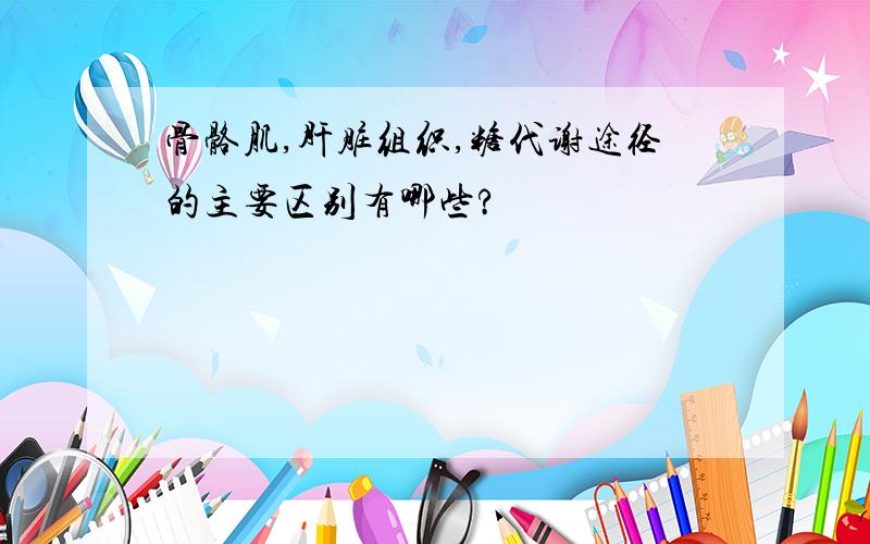 骨骼肌,肝脏组织,糖代谢途径的主要区别有哪些?