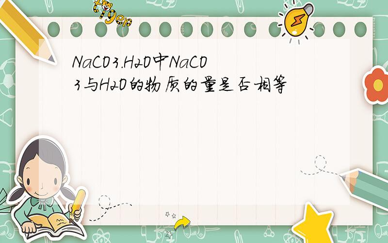 NaCO3.H2O中NaCO3与H2O的物质的量是否相等