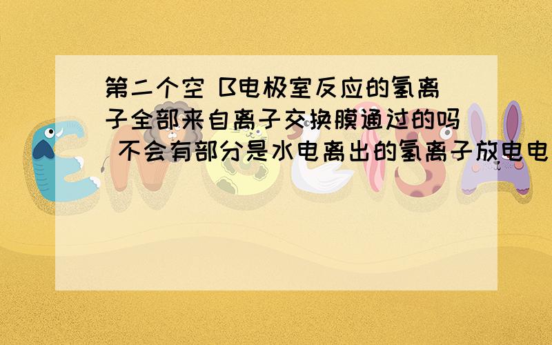 第二个空 B电极室反应的氢离子全部来自离子交换膜通过的吗 不会有部分是水电离出的氢离子放电电化学 第二个空 B电极室反应的氢离子全部来自离子交换膜通过的吗 不会有部分是水电离出