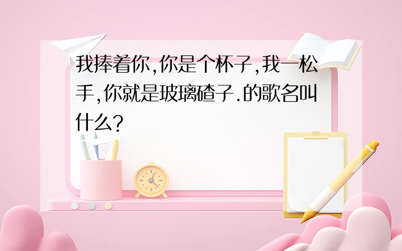 我捧着你,你是个杯子,我一松手,你就是玻璃碴子.的歌名叫什么?