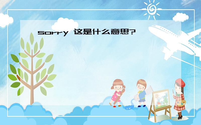 sorry 这是什么意思?