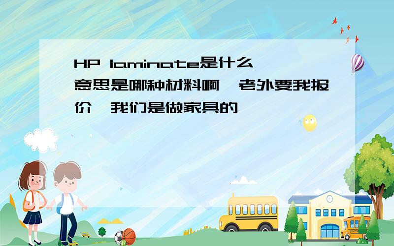 HP laminate是什么意思是哪种材料啊,老外要我报价,我们是做家具的