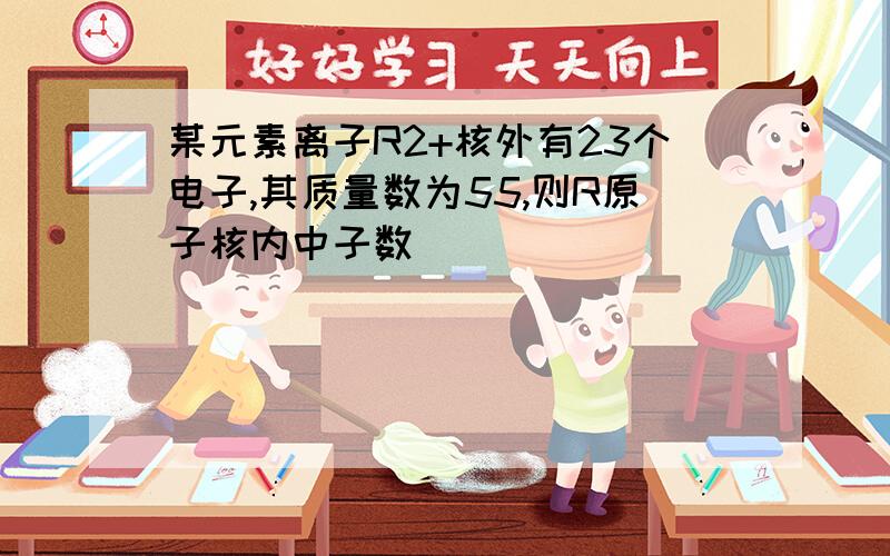 某元素离子R2+核外有23个电子,其质量数为55,则R原子核内中子数