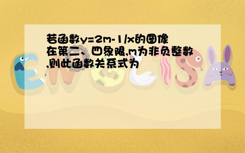 若函数y=2m-1/x的图像在第二、四象限,m为非负整数,则此函数关系式为