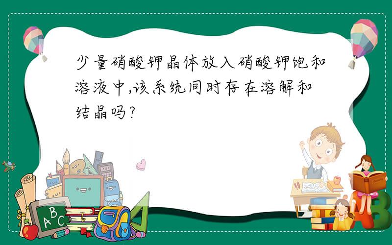 少量硝酸钾晶体放入硝酸钾饱和溶液中,该系统同时存在溶解和结晶吗?