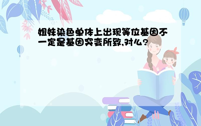 姐妹染色单体上出现等位基因不一定是基因突变所致,对么?