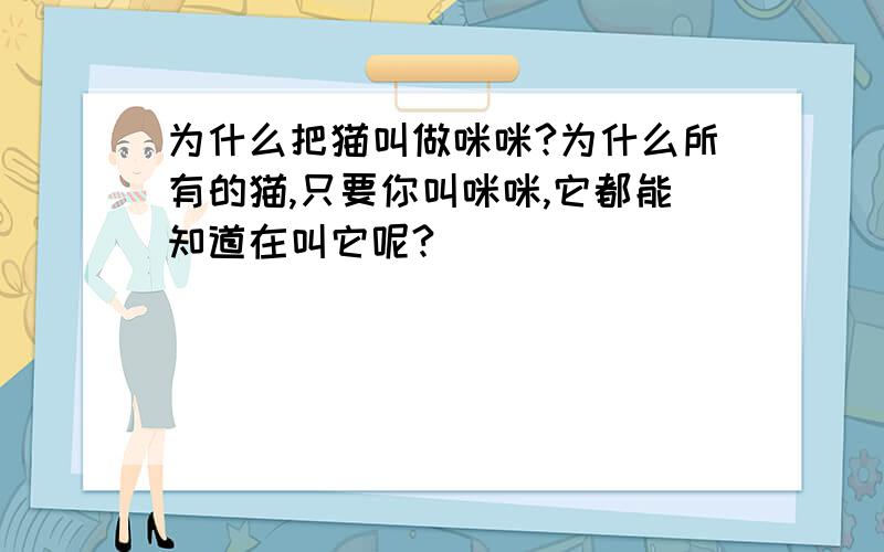 为什么把猫叫做咪咪?为什么所有的猫,只要你叫咪咪,它都能知道在叫它呢?