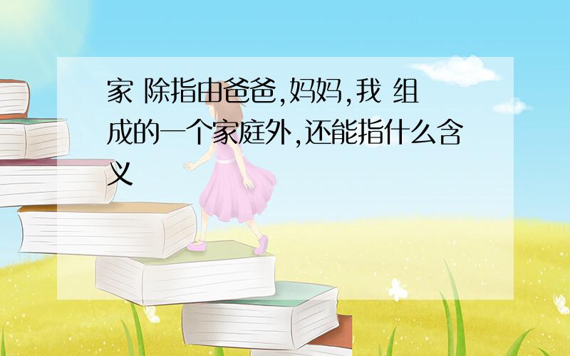 家 除指由爸爸,妈妈,我 组成的一个家庭外,还能指什么含义