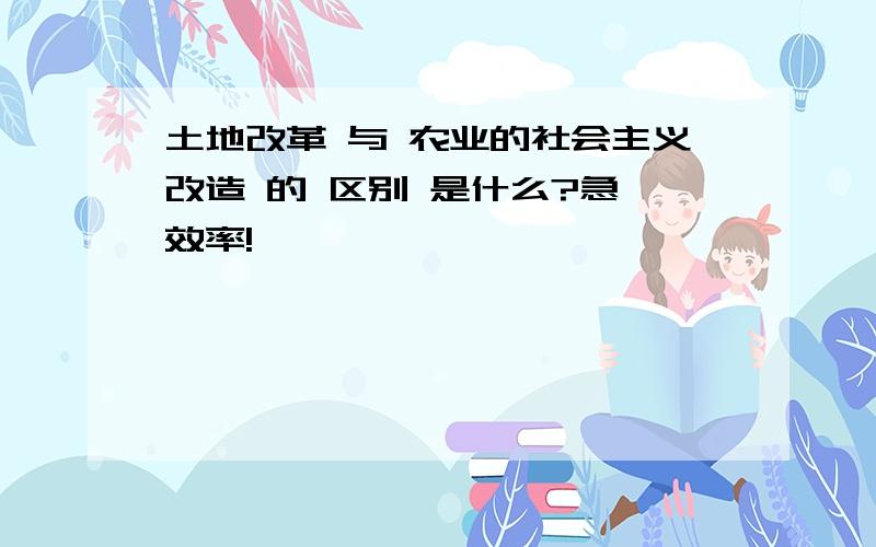 土地改革 与 农业的社会主义改造 的 区别 是什么?急,效率!