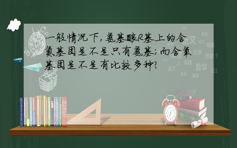 一般情况下,氨基酸R基上的含氮基团是不是只有氨基；而含氧基团是不是有比较多种?