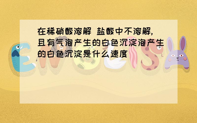 在稀硝酸溶解 盐酸中不溶解,且有气泡产生的白色沉淀泡产生的白色沉淀是什么速度