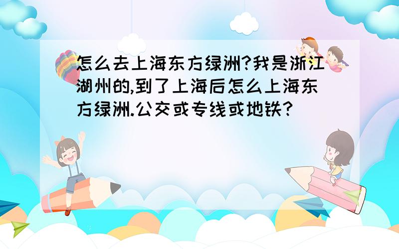 怎么去上海东方绿洲?我是浙江湖州的,到了上海后怎么上海东方绿洲.公交或专线或地铁?