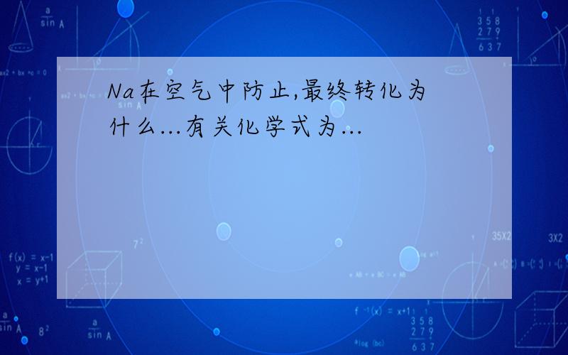 Na在空气中防止,最终转化为什么...有关化学式为...