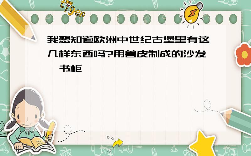 我想知道欧洲中世纪古堡里有这几样东西吗?用兽皮制成的沙发、书柜