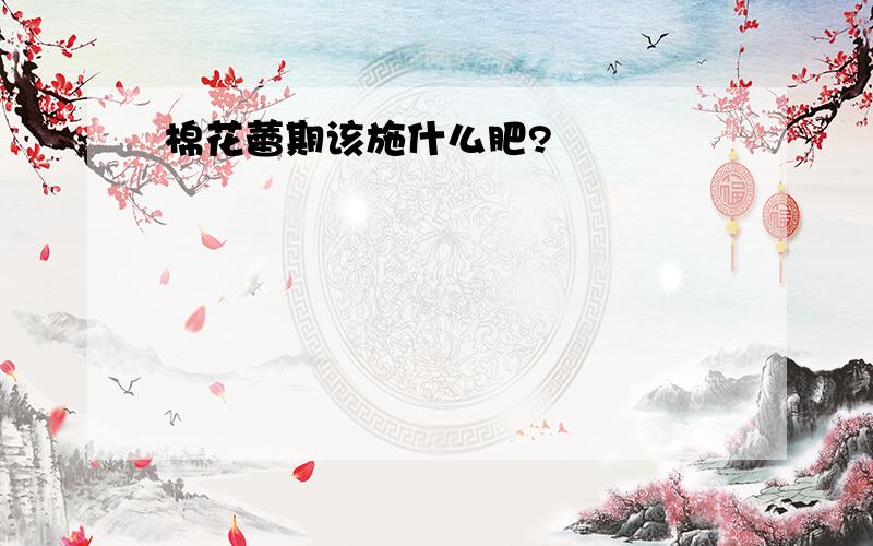 棉花蕾期该施什么肥?