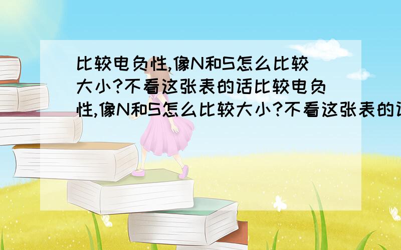 比较电负性,像N和S怎么比较大小?不看这张表的话比较电负性,像N和S怎么比较大小?不看这张表的话