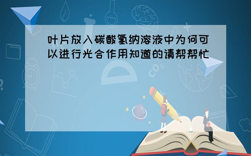 叶片放入碳酸氢纳溶液中为何可以进行光合作用知道的请帮帮忙