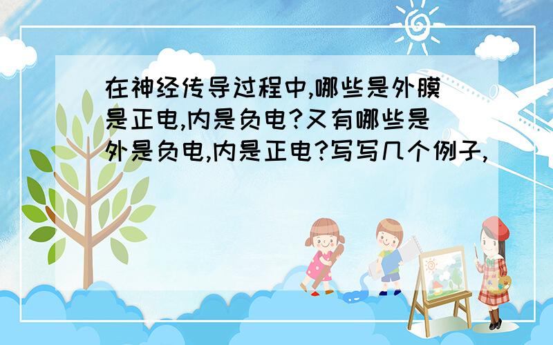 在神经传导过程中,哪些是外膜是正电,内是负电?又有哪些是外是负电,内是正电?写写几个例子,