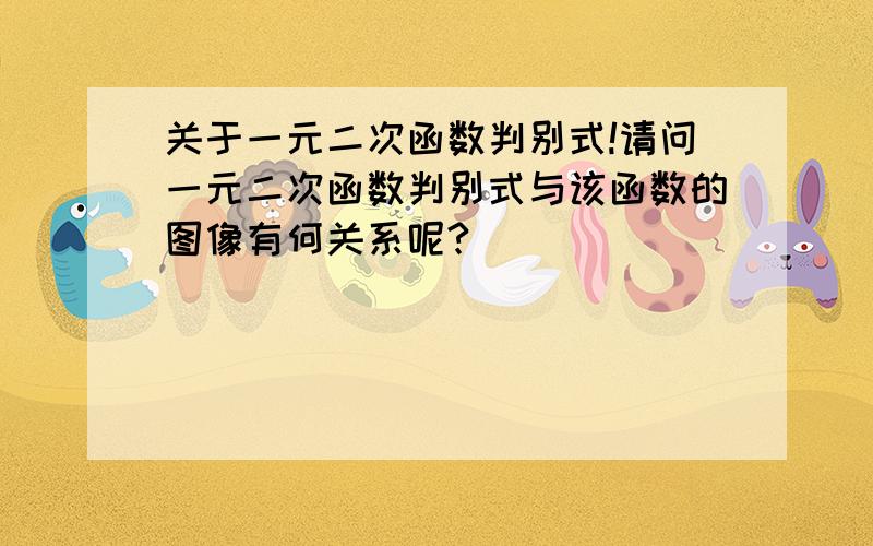 关于一元二次函数判别式!请问一元二次函数判别式与该函数的图像有何关系呢?