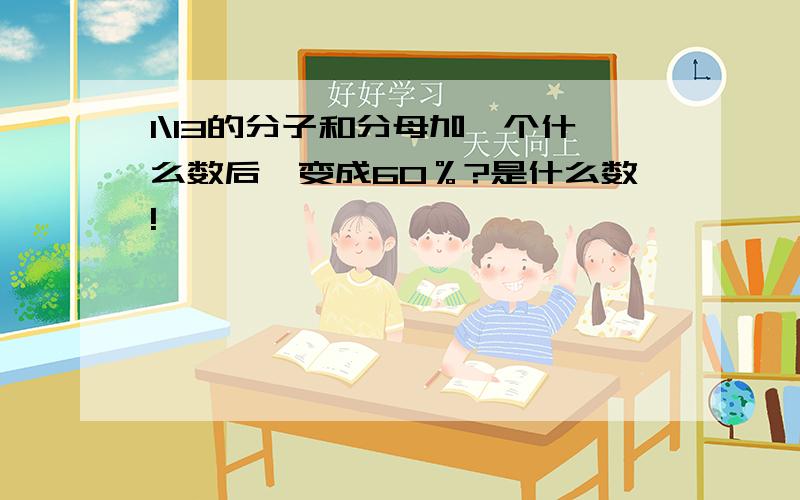 1\13的分子和分母加一个什么数后,变成60％?是什么数!