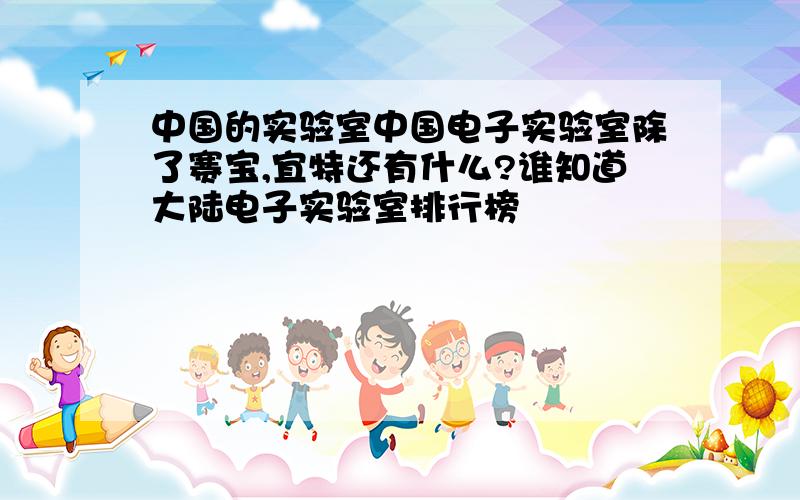 中国的实验室中国电子实验室除了赛宝,宜特还有什么?谁知道大陆电子实验室排行榜