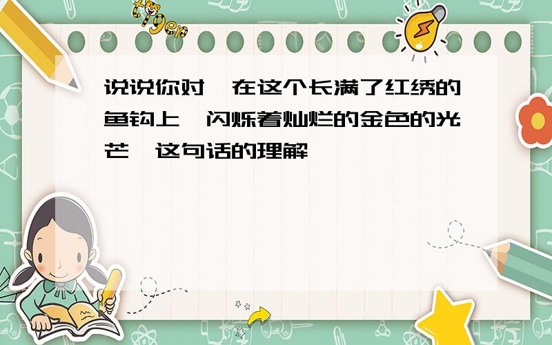 说说你对＂在这个长满了红绣的鱼钩上,闪烁着灿烂的金色的光芒＂这句话的理解