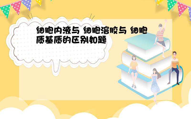 细胞内液与 细胞溶胶与 细胞质基质的区别如题