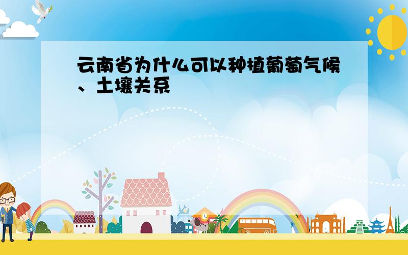 云南省为什么可以种植葡萄气候、土壤关系