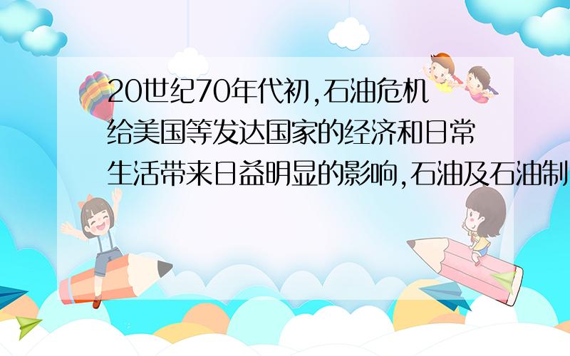 20世纪70年代初,石油危机给美国等发达国家的经济和日常生活带来日益明显的影响,石油及石油制品的价格不断上涨,汽车工业也由于汽油价格的上涨而面临很大的压力,传统的美国汽车由于排