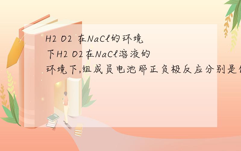 H2 O2 在NaCl的环境下H2 O2在NaCl溶液的环境下,组成员电池那正负极反应分别是什么?还有总反应是什么?