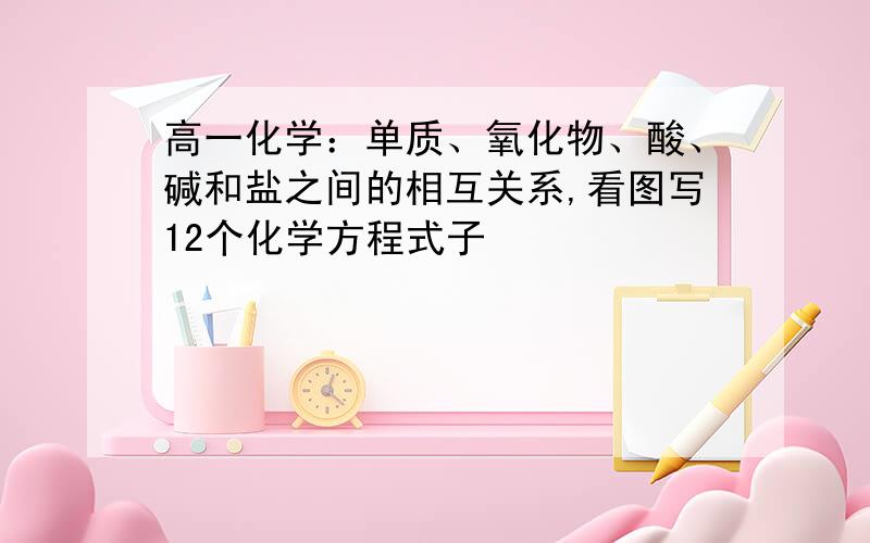 高一化学：单质、氧化物、酸、碱和盐之间的相互关系,看图写12个化学方程式子