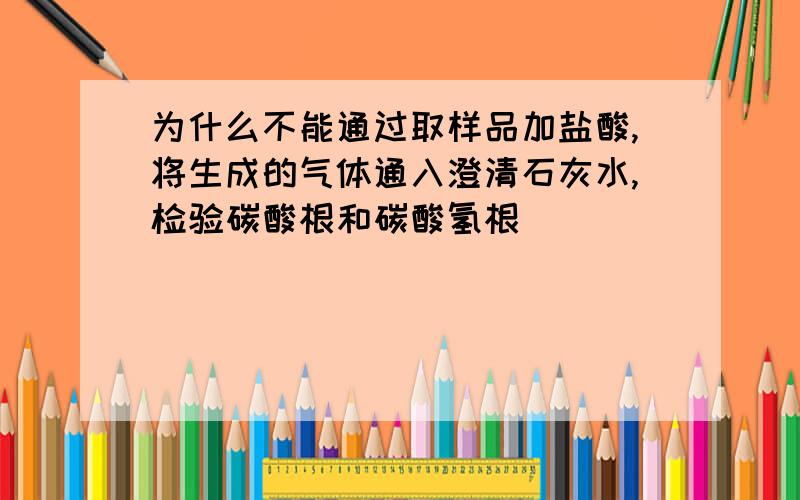 为什么不能通过取样品加盐酸,将生成的气体通入澄清石灰水,检验碳酸根和碳酸氢根