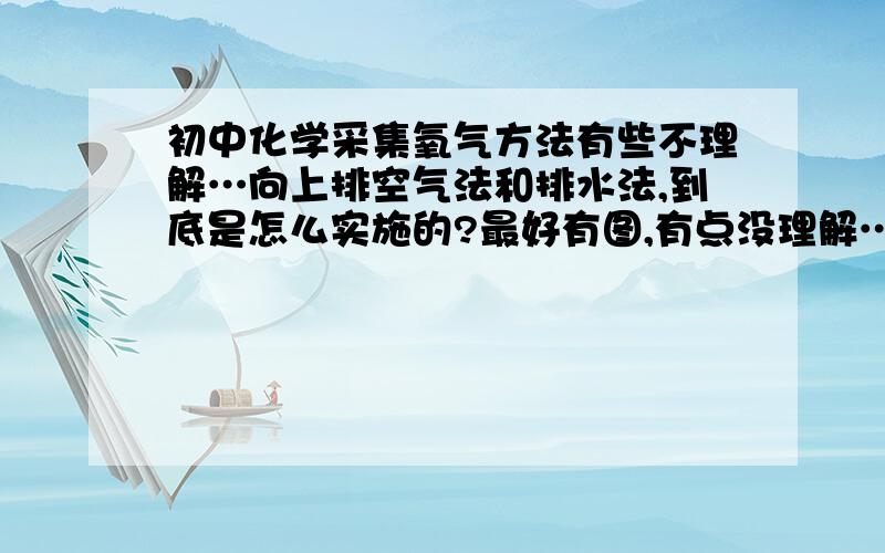 初中化学采集氧气方法有些不理解…向上排空气法和排水法,到底是怎么实施的?最好有图,有点没理解……