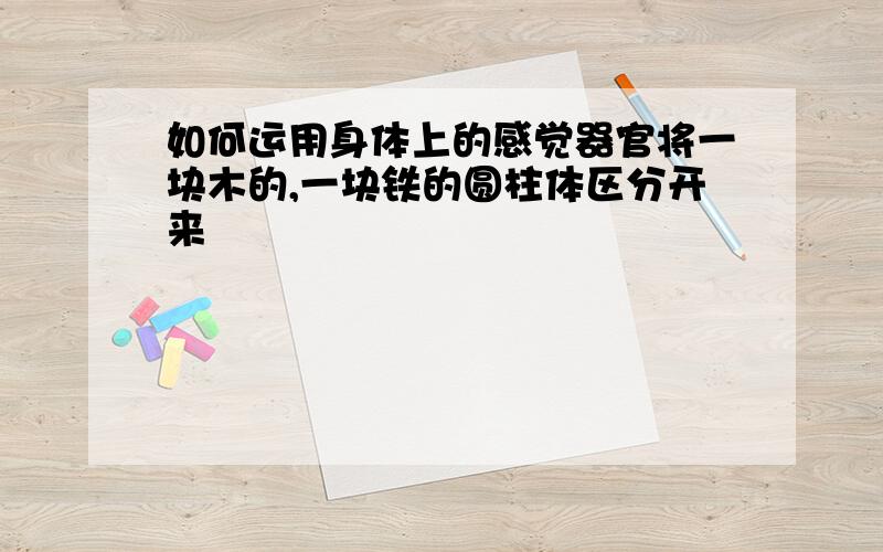 如何运用身体上的感觉器官将一块木的,一块铁的圆柱体区分开来