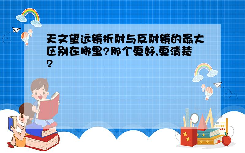 天文望远镜折射与反射镜的最大区别在哪里?那个更好,更清楚?