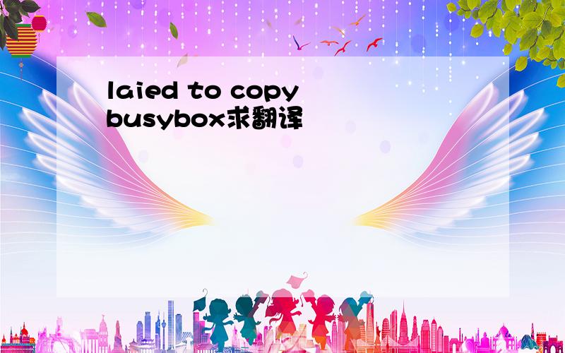 laied to copy busybox求翻译