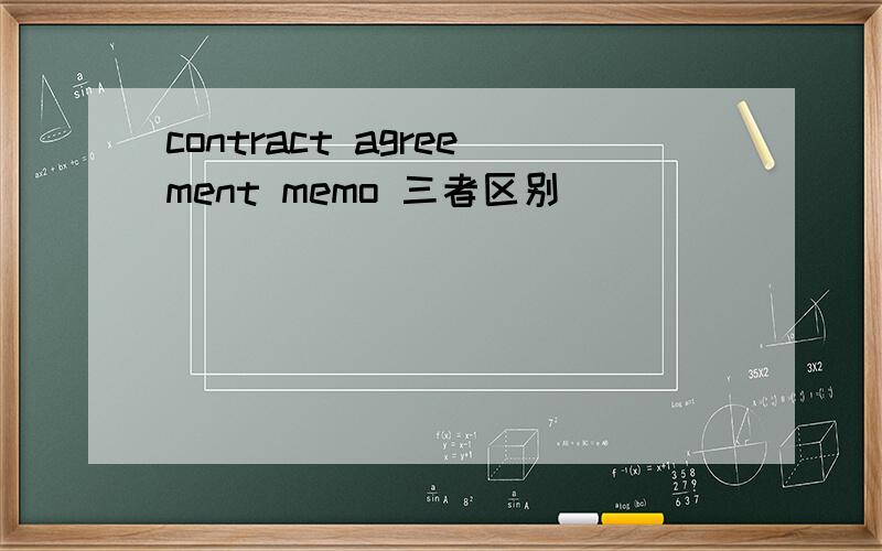 contract agreement memo 三者区别