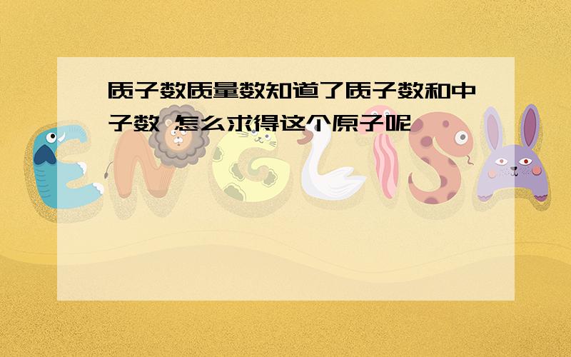 质子数质量数知道了质子数和中子数 怎么求得这个原子呢