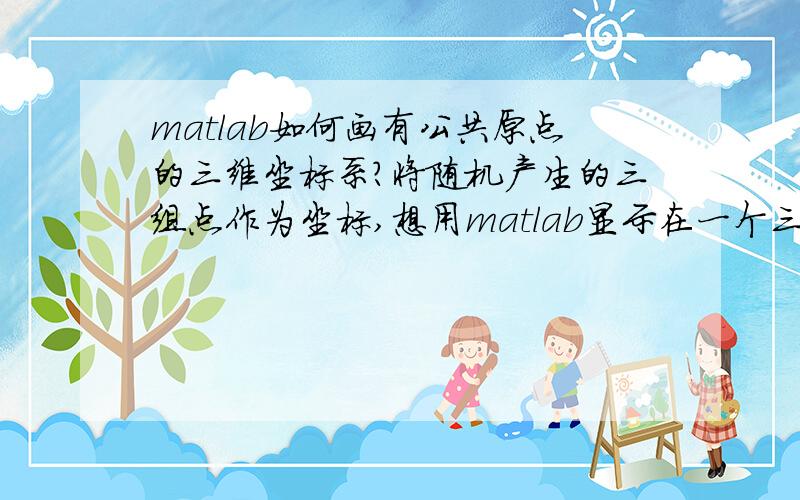 matlab如何画有公共原点的三维坐标系?将随机产生的三组点作为坐标,想用matlab显示在一个三维坐标系上,可是用plot3和scatter3画出来的坐标系不是公共原点的.有没有函数可以画出来公共原点的