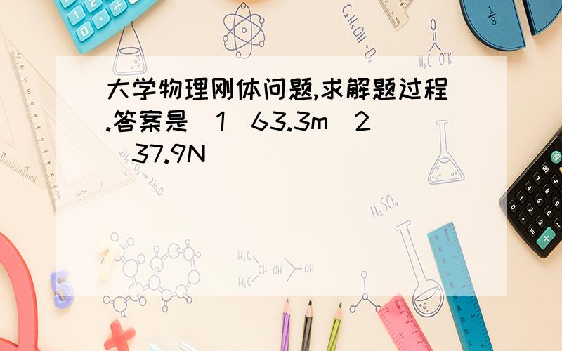 大学物理刚体问题,求解题过程.答案是（1）63.3m（2）37.9N