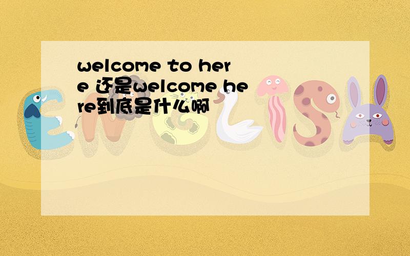 welcome to here 还是welcome here到底是什么啊