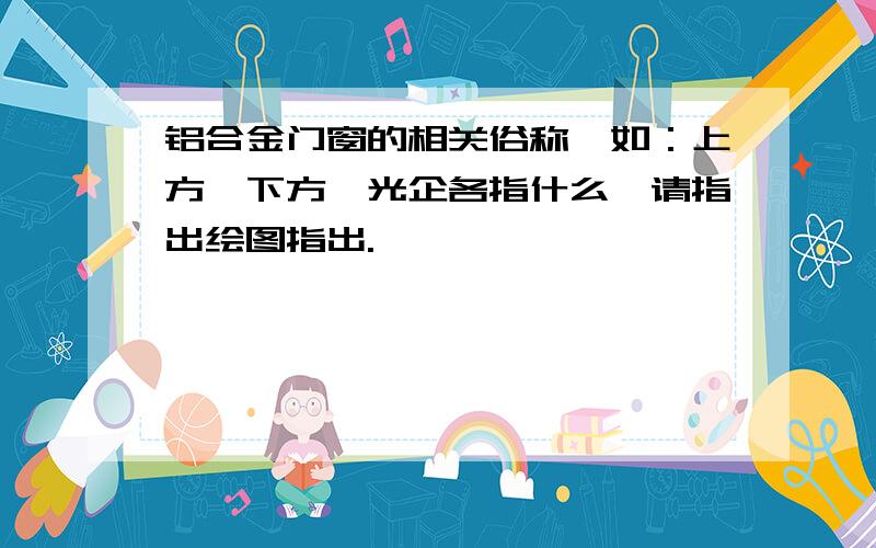 铝合金门窗的相关俗称,如：上方、下方、光企各指什么,请指出绘图指出.