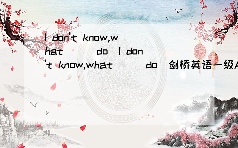 I don't know,what__(do)I don't know,what__(do)剑桥英语一级A册