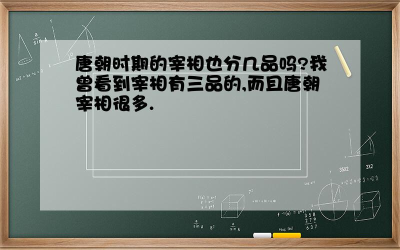 唐朝时期的宰相也分几品吗?我曾看到宰相有三品的,而且唐朝宰相很多.