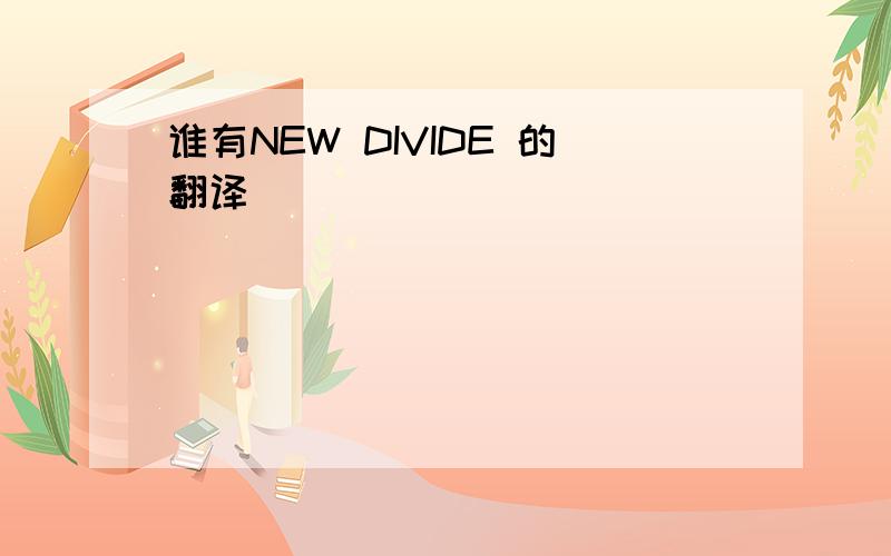 谁有NEW DIVIDE 的翻译