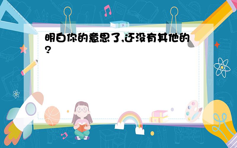 明白你的意思了,还没有其他的?