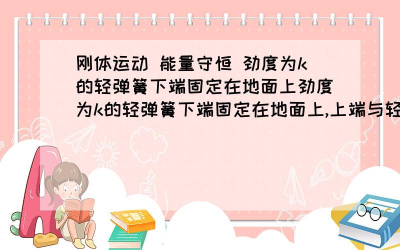 刚体运动 能量守恒 劲度为k的轻弹簧下端固定在地面上劲度为k的轻弹簧下端固定在地面上,上端与轻绳相连,轻绳跨过转动惯量为J、半径为r的定滑轮,另一端系一质量为m的物体,物体放在倾角