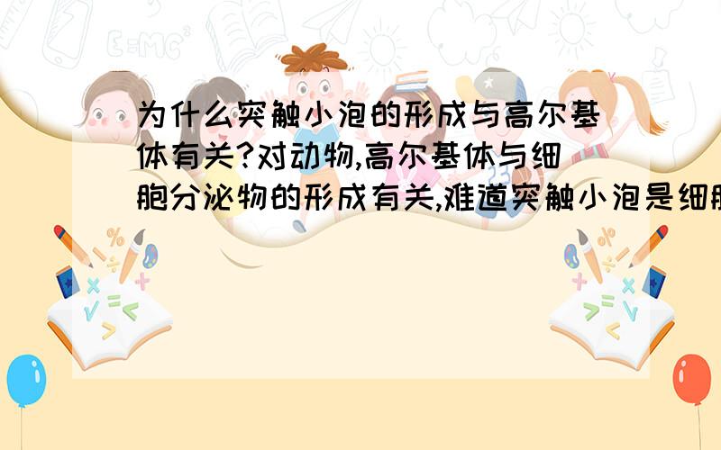 为什么突触小泡的形成与高尔基体有关?对动物,高尔基体与细胞分泌物的形成有关,难道突触小泡是细胞分泌物?