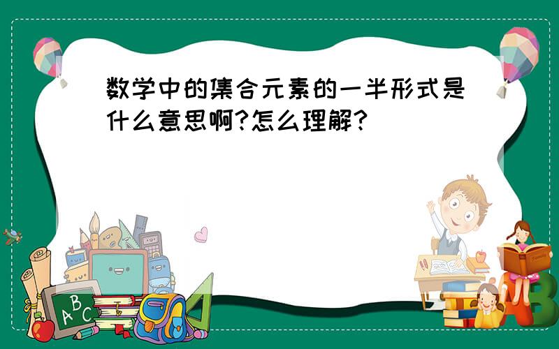 数学中的集合元素的一半形式是什么意思啊?怎么理解?