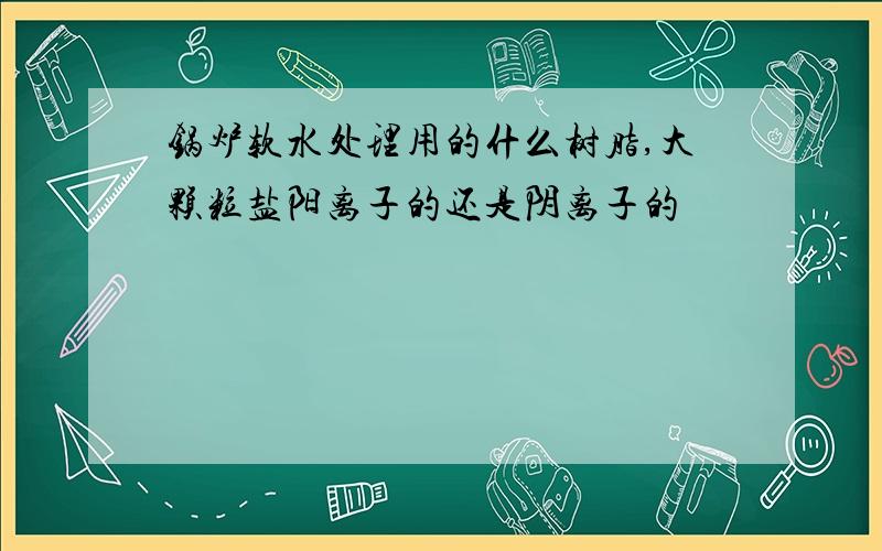 锅炉软水处理用的什么树脂,大颗粒盐阳离子的还是阴离子的